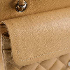 Chanel Small Caviar Double Classic Flap Beige Clair