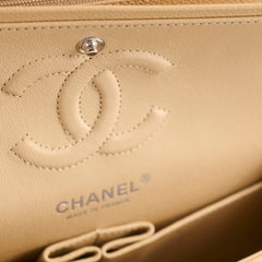 Chanel Small Caviar Double Classic Flap Beige Clair