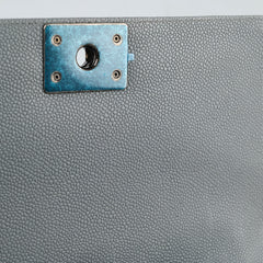 Chanel Old Medium Chevron Boy Bag Grey Caviar