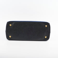 Prada Galleria Saffiano Tote Blue/Black