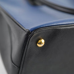 Prada Galleria Saffiano Tote Blue/Black
