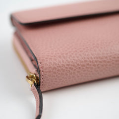 Gucci Interlocking G Tri- Fold Long Wallet Pink