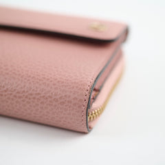 Gucci Interlocking G Tri- Fold Long Wallet Pink
