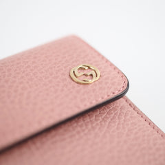 Gucci Interlocking G Tri- Fold Long Wallet Pink