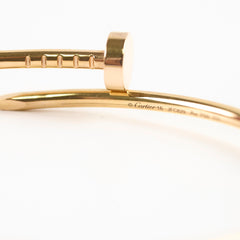 Cartier Juste Un Clou JUC Bracelet Pink Gold Size 16