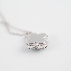 Van Cleef Arpels Vintage Alhambra Tiffany Blue Porcelain Diamond Necklace Holiday Pendant 2022