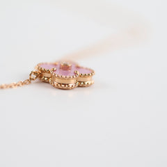 Van Cleef & Arpels Vintage Alhambra Rhodonite Diamond Necklace Holiday Limited Edition 2021