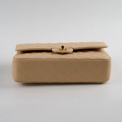 Chanel Caviar Medium M/L Classic Double Flap Beige Clair Series 14