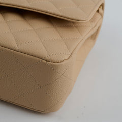 Chanel Caviar Medium M/L Classic Double Flap Beige Clair Series 14