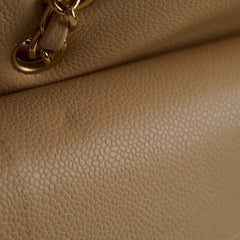 Chanel Caviar Medium M/L Classic Double Flap Beige Clair Series 14