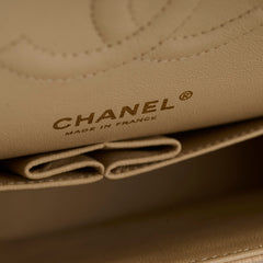 Chanel Caviar Medium M/L Classic Double Flap Beige Clair Series 14