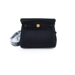 Hermes Herbag Mini Canvas/Hunter Black GHW Stamp W