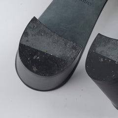 Hermes Oasis Patent Sandals Black Size 37