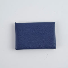 Hermes Calvi Cardholder Epsom Vert Anglais/Bleu France