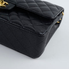 Chanel Medium M/L Caviar Classic Flap Black 24 series