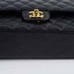 Chanel Medium M/L Caviar Classic Flap Black 24 series