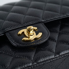 Chanel Medium M/L Caviar Classic Flap Black 24 series