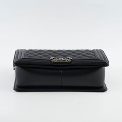 Chanel Caviar Old Medium Boy Black Series 28