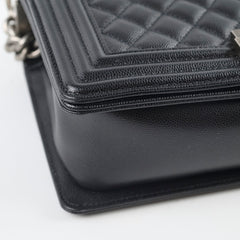 Chanel Caviar Old Medium Boy Black Series 28