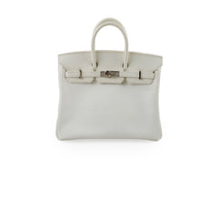 Hermes Birkin 25 Epsom PHW J Square Stamp White