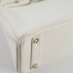 Hermes Birkin 25 Epsom PHW J Square Stamp White