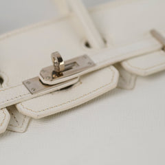 Hermes Birkin 25 Epsom PHW J Square Stamp White