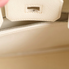 Hermes Birkin 25 Epsom PHW J Square Stamp White