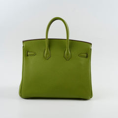 Hermes Birkin 25 Togo PHW Vert Anis M Square Stamp