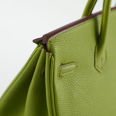 Hermes Birkin 25 Togo PHW Vert Anis M Square Stamp