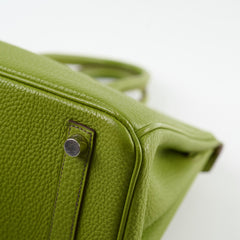 Hermes Birkin 25 Togo PHW Vert Anis M Square Stamp