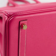 Hermes Birkin 25 Rose Tyrien Epsom GHW Q Square Stamp