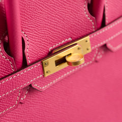 Hermes Birkin 25 Rose Tyrien Epsom GHW Q Square Stamp