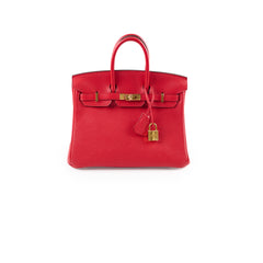 Hermes Birkin 25 Rouge De Coeur C Stamp