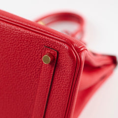 Hermes Birkin 25 Rouge De Coeur C Stamp