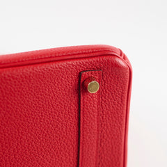 Hermes Birkin 25 Rouge De Coeur C Stamp