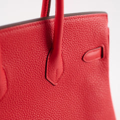 Hermes Birkin 25 Rouge De Coeur C Stamp
