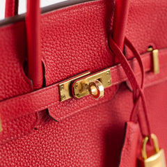 Hermes Birkin 25 Rouge De Coeur C Stamp