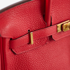 Hermes Birkin 25 Rouge De Coeur C Stamp