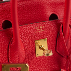 Hermes Birkin 25 Rouge De Coeur C Stamp