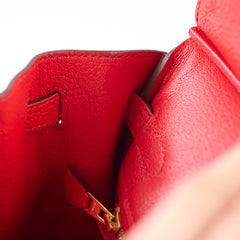 Hermes Birkin 25 Rouge De Coeur C Stamp