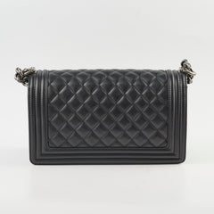 Chanel Old Medium Boy Black Microchipped