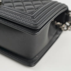 Chanel Old Medium Boy Black Microchipped