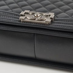 Chanel Old Medium Boy Black Microchipped