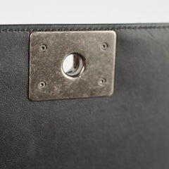 Chanel Old Medium Boy Black Microchipped