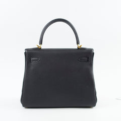 Hermes Kelly 25 Togo GHW Noir D Stamp