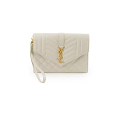 Saint Laurent Envelope Clutch White