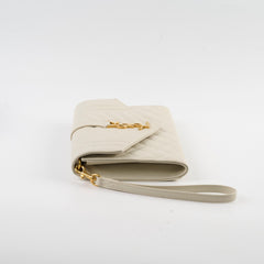 Saint Laurent Envelope Clutch White