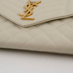 Saint Laurent Envelope Clutch White