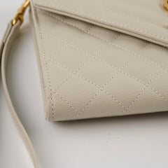 Saint Laurent Envelope Clutch White
