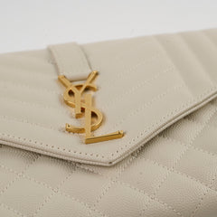 Saint Laurent Envelope Clutch White
